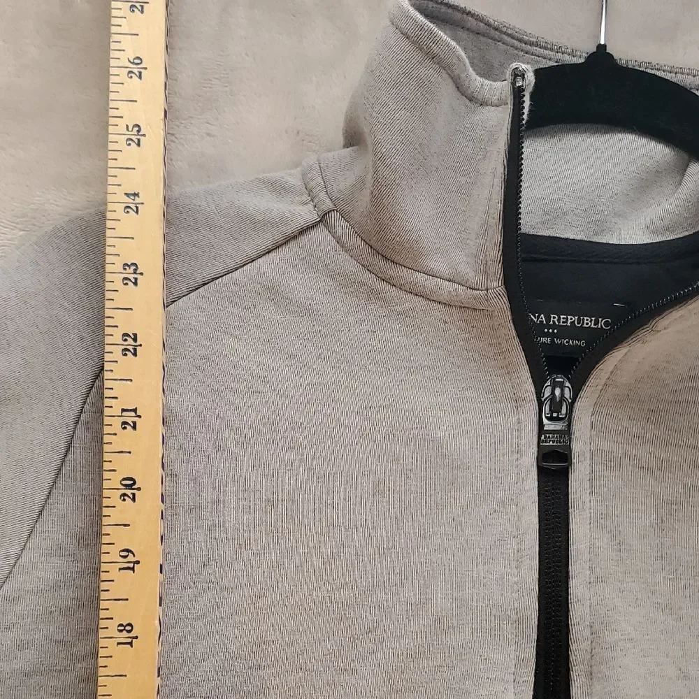 BANANA REPUBLIC | SMALL MEN LIGHT WEIGHT SHIRT PULL OVER 1/4 ZIP | GREY
